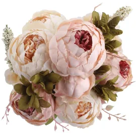 Duovlo Fake Flowers Vintage Artificial Peony Silk Flowers Wedding Home Decoration,Pack of 1 (Light Pink) Duovlo Fake Flowers Vintage Artificial Peony Silk Flowers Wedding Home Decoration,Pack of 1 (Light Pink)