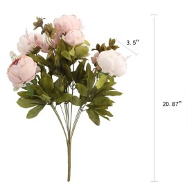 Duovlo Fake Flowers Vintage Artificial Peony Silk Flowers Wedding Home Decoration,Pack of 1 (Light Pink) Duovlo Fake Flowers Vintage Artificial Peony Silk Flowers Wedding Home Decoration,Pack of 1 (Light Pink)