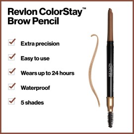 Revlon Eyebrow Pencil, Colorstay Eye Makeup with Eyebrow Spoolie, Waterproof, Longwearing Angled Precision Tip, 210 Soft Brown, 0.01 Oz Revlon Eyebrow Pencil, Colorstay Eye Makeup with Eyebrow Spoolie, Waterproof, Longwearing Angled Precision Tip, 210 Soft Brown, 0.01 Oz