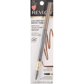Revlon Eyebrow Pencil, Colorstay Eye Makeup with Eyebrow Spoolie, Waterproof, Longwearing Angled Precision Tip, 210 Soft Brown, 0.01 Oz Revlon Eyebrow Pencil, Colorstay Eye Makeup with Eyebrow Spoolie, Waterproof, Longwearing Angled Precision Tip, 210 Soft Brown, 0.01 Oz