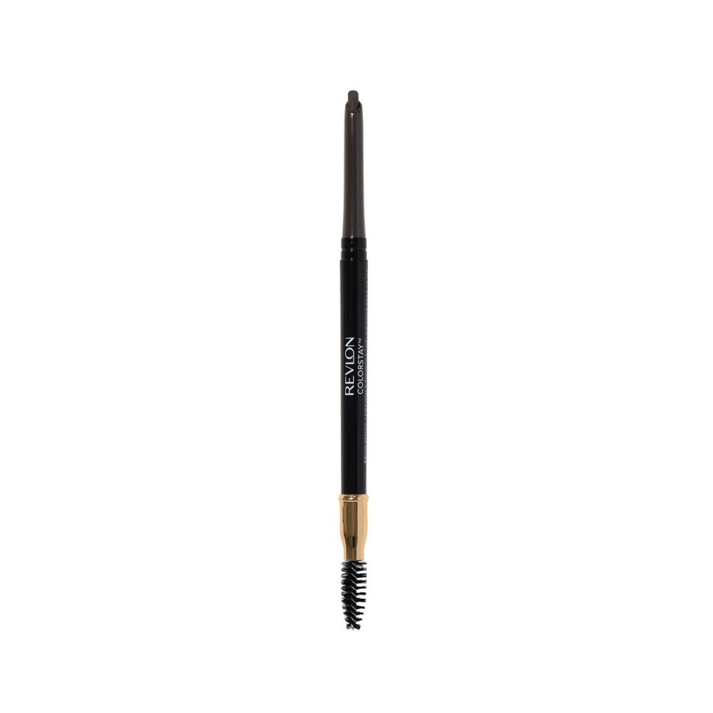 Revlon ColorStay Eyebrow Pencil with Spoolie Brush, Waterproof, Longwearing, Angled Tip Applicator for Perfect Brows, 225 Soft Black, 0.021 oz Revlon ColorStay Eyebrow Pencil with Spoolie Brush, Waterproof, Longwearing, Angled Tip Applicator for Perfect Brows, 225 Soft Black, 0.021 oz