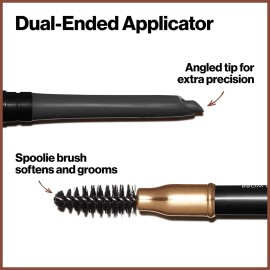 Revlon ColorStay Eyebrow Pencil with Spoolie Brush, Waterproof, Longwearing, Angled Tip Applicator for Perfect Brows, 225 Soft Black, 0.021 oz Revlon ColorStay Eyebrow Pencil with Spoolie Brush, Waterproof, Longwearing, Angled Tip Applicator for Perfect Brows, 225 Soft Black, 0.021 oz