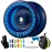 MAGICYOYO Responsive Yoyo K1 Tug Return Yo yo, Hubstacks Yo-yo for Kids Beginners Dual Purpose Yo Yo with Unresponsive Bearing, Storage Bag + 12 Yoyo Strings +Yo-Yo Glove +2 Yo yo Hubstacks (Blue)