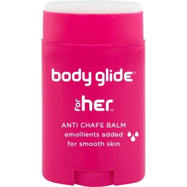 Body Glide For Her Anti Chafe Balm | Chafing stick with added emollients | Great for dry, sensitive skin and/or sensitive areas | Use on chest, bra, butt, groin, arm, and thigh chafing | 1.5oz