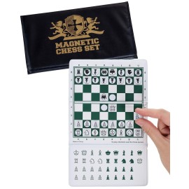 WE Games Mini Magnetic Travel Chess Set - 6-Inch Foldable Board with Durable Vinyl Pieces & Extra Queens- Indoor & Outdoor Magnetic Chess Game - Gold Logo WE Games Mini Magnetic Travel Chess Set - 6-Inch Foldable Board with Durable Vinyl Pieces & Extra Queens- Indoor & Outdoor Magnetic Chess Game - Gold Logo