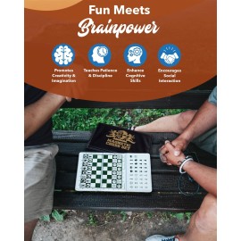 WE Games Mini Magnetic Travel Chess Set - 6-Inch Foldable Board with Durable Vinyl Pieces & Extra Queens- Indoor & Outdoor Magnetic Chess Game - Gold Logo