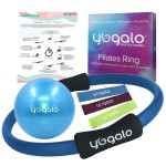 Pilates Ring and Ball Set with 3 Resistance Bands - Pilates Equipment for Home Workout - Magic Circle Pilates Ring 14 Inch to Tone, Sculpt and Strengthen - Fitness Ring for Yoga and Pilates (Blue)