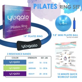 Pilates Ring and Ball Set with 3 Resistance Bands - Pilates Equipment for Home Workout - Magic Circle Pilates Ring 14 Inch to Tone, Sculpt and Strengthen - Fitness Ring for Yoga and Pilates (Blue) Pilates Ring and Ball Set with 3 Resistance Bands - Pilates Equipment for Home Workout - Magic Circle Pilates Ring 14 Inch to Tone, Sculpt and Strengthen - Fitness Ring for Yoga and Pilates (Blue)