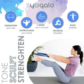 Pilates Ring and Ball Set with 3 Resistance Bands - Pilates Equipment for Home Workout - Magic Circle Pilates Ring 14 Inch to Tone, Sculpt and Strengthen - Fitness Ring for Yoga and Pilates (Blue) Pilates Ring and Ball Set with 3 Resistance Bands - Pilates Equipment for Home Workout - Magic Circle Pilates Ring 14 Inch to Tone, Sculpt and Strengthen - Fitness Ring for Yoga and Pilates (Blue)