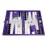 13-inch Premium Travel Backgammon Set - Purple Board, Grey Field, White and Purple Points