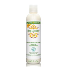 Leave In Conditioner with Mango & Shea Butter by Creme of Nature, Ultra Moisturizing for Dry Dehydrated Hair, 12 Fl Oz