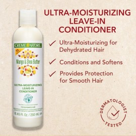 Leave In Conditioner with Mango & Shea Butter by Creme of Nature, Ultra Moisturizing for Dry Dehydrated Hair, 12 Fl Oz Leave In Conditioner with Mango & Shea Butter by Creme of Nature, Ultra Moisturizing for Dry Dehydrated Hair, 12 Fl Oz