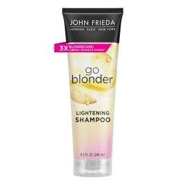 John Frieda Go Blonder Lightening Shampoo for Blonde Color-Treated Hair, Paraben, Phthalate, Silicone and Ammonia Free, Cruelty Free, Vegan Friendly Shampoo 8.3 oz Bottle John Frieda Go Blonder Lightening Shampoo for Blonde Color-Treated Hair, Paraben, Phthalate, Silicone and Ammonia Free, Cruelty Free, Vegan Friendly Shampoo 8.3 oz Bottle