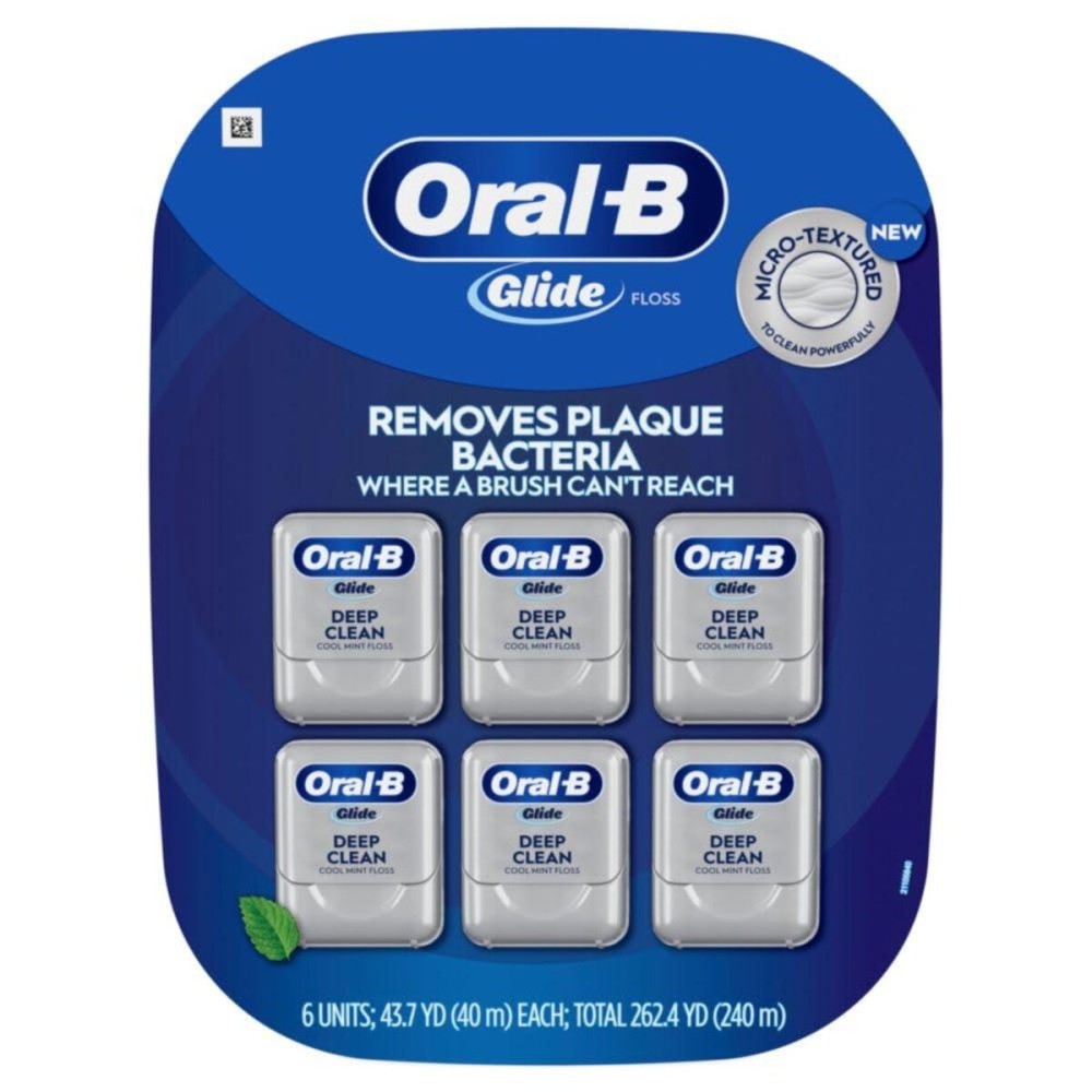 Oral-B Glide Cool Mint Deep Clean Floss, 6 Count, Glide Dental Floss Oral-B Glide Cool Mint Deep Clean Floss, 6 Count, Glide Dental Floss