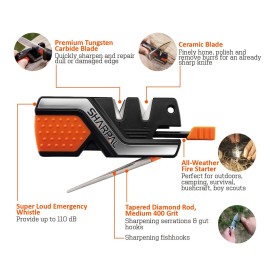 SHARPAL 101N 6-In-1 Pocket Knife Sharpener & Survival Tool - Diamond Rod, Fire Starter, Whistle - Quickly Repair, Restore and Hone Straight and Serrated Blades - Great Fathers Day Gift SHARPAL 101N 6-In-1 Pocket Knife Sharpener & Survival Tool - Diamond Rod, Fire Starter, Whistle - Quickly Repair, Restore and Hone Straight and Serrated Blades - Great Fathers Day Gift