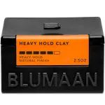 BluMaan Heavy Hold Clay - Men\'s Extra Strong Hold Hair Clay Creates Texture and Volume (2.5 oz) - Natural Matte Finish with Organic Oils - Controls Coarse,Thick, Unruly Hair