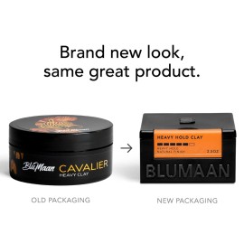 BluMaan Heavy Hold Clay - Men\'s Extra Strong Hold Hair Clay Creates Texture and Volume (2.5 oz) - Natural Matte Finish with Organic Oils - Controls Coarse,Thick, Unruly Hair