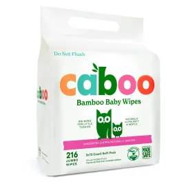Caboo Baby Wipes, Made with Bamboo Viscose, Certified Made Safe Ingredients, Unscented Baby Wipes Good for Sensitive Skin, 72 Wipes Per Travel Pack, Total of 216 Wet Wipes