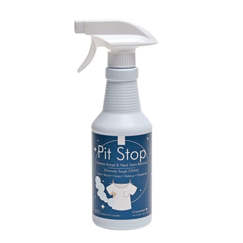 Pit Stop, Sweat Stain & Deodorant (Antiperspirant) Armpit Stain Remover, Multi-stain formulation, 16oz. Pit Stop, Sweat Stain & Deodorant (Antiperspirant) Armpit Stain Remover, Multi-stain formulation, 16oz.