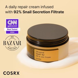 COSRX Snail Mucin 92% Face Moisturizer, 3.52 Oz, Mothers day gifts for mom, Lightweight Moisturing Cream for Soft, Glowy Skin, Korean Skin Care, Korean Moisturizer Face Cream