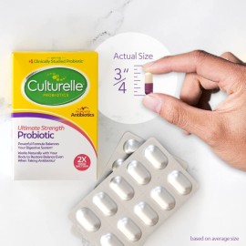 Culturelle Ultimate Strength Probiotic for Men and Women, Most Clinically Studied Probiotic Strain, 20 Billion CFUs, Supports Occasional Diarrhea, Gas & Bloating, Non-GMO, 20 Count Culturelle Ultimate Strength Probiotic for Men and Women, Most Clinically Studied Probiotic Strain, 20 Billion CFUs, Supports Occasional Diarrhea, Gas & Bloating, Non-GMO, 20 Count