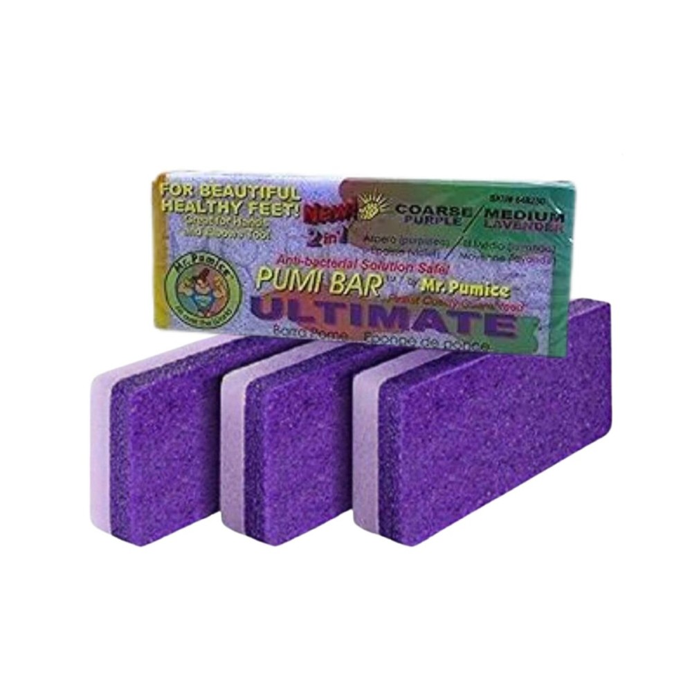 Mr. Pumice Ultimate PUMI Bar 2-in-1 Dual Grit (Medium + Coarse) Callus Remover, Pedicure Stone & Ped File Scrubber for Smooth Feet and Heels (4 Pack) Mr. Pumice Ultimate PUMI Bar 2-in-1 Dual Grit (Medium + Coarse) Callus Remover, Pedicure Stone & Ped File Scrubber for Smooth Feet and Heels (4 Pack)