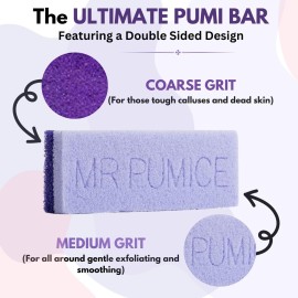Mr. Pumice Ultimate PUMI Bar 2-in-1 Dual Grit (Medium + Coarse) Callus Remover, Pedicure Stone & Ped File Scrubber for Smooth Feet and Heels (4 Pack) Mr. Pumice Ultimate PUMI Bar 2-in-1 Dual Grit (Medium + Coarse) Callus Remover, Pedicure Stone & Ped File Scrubber for Smooth Feet and Heels (4 Pack)