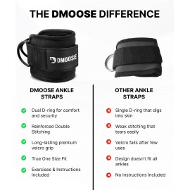 DMoose Ankle Strap for Cable Machine Attachments - Gym Ankle Cuff for Kickbacks, Glute Workouts, Leg Extensions, Curls, Booty Hip Abductors Exercise for Men Women DMoose Ankle Strap for Cable Machine Attachments - Gym Ankle Cuff for Kickbacks, Glute Workouts, Leg Extensions, Curls, Booty Hip Abductors Exercise for Men Women