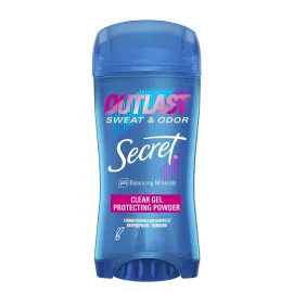 Secret Antiperspirant Deodorant for Women, Protecting Powder Scent, Clear Gel, Outlast Xtend, 2.6 Oz (Pack of 6)