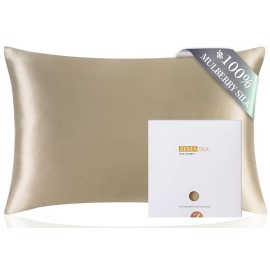 ZIMASILK 100% Pure Mulberry Queen Size Silk Pillowcase for Hair and Skin Health,Soft and Smooth,Both Sides Premium Grade 6A Silk,600 Thread Count,with Hidden Zipper,1pc (20\'\'x30\'\',Taupe)