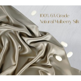 ZIMASILK 100% Pure Mulberry Queen Size Silk Pillowcase for Hair and Skin Health,Soft and Smooth,Both Sides Premium Grade 6A Silk,600 Thread Count,with Hidden Zipper,1pc (20\'\'x30\'\',Taupe)