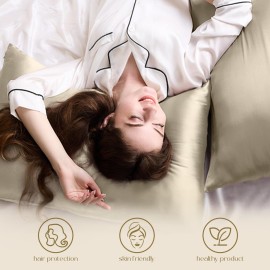 ZIMASILK 100% Pure Mulberry Queen Size Silk Pillowcase for Hair and Skin Health,Soft and Smooth,Both Sides Premium Grade 6A Silk,600 Thread Count,with Hidden Zipper,1pc (20\'\'x30\'\',Taupe)