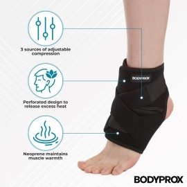 Bodyprox Ankle Support Brace, Breathable Neoprene Sleeve, Adjustable Wrap! (1 Pack) Bodyprox Ankle Support Brace, Breathable Neoprene Sleeve, Adjustable Wrap! (1 Pack)