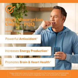 Doctor\'s Best High Absorption CoQ10 Plus PQQ, Cognitive Support, USP Verified, Naturally Fermented CoQ10, Non-GMO, Gluten Free, Soy Free, Vegan 60 Veggie Caps