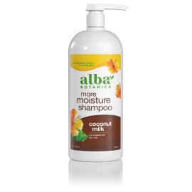 Alba Botanica More Moisture Shampoo, Coconut Milk, 32 Oz (Packaging May Vary)
