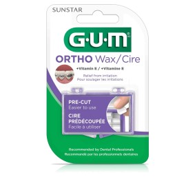GUM Orthodontic Wax for Braces and Dental Devices - Soothing Dental Wax with Vitamin E and Aloe Vera - Clear Color - Unflavored (Pack of 1)