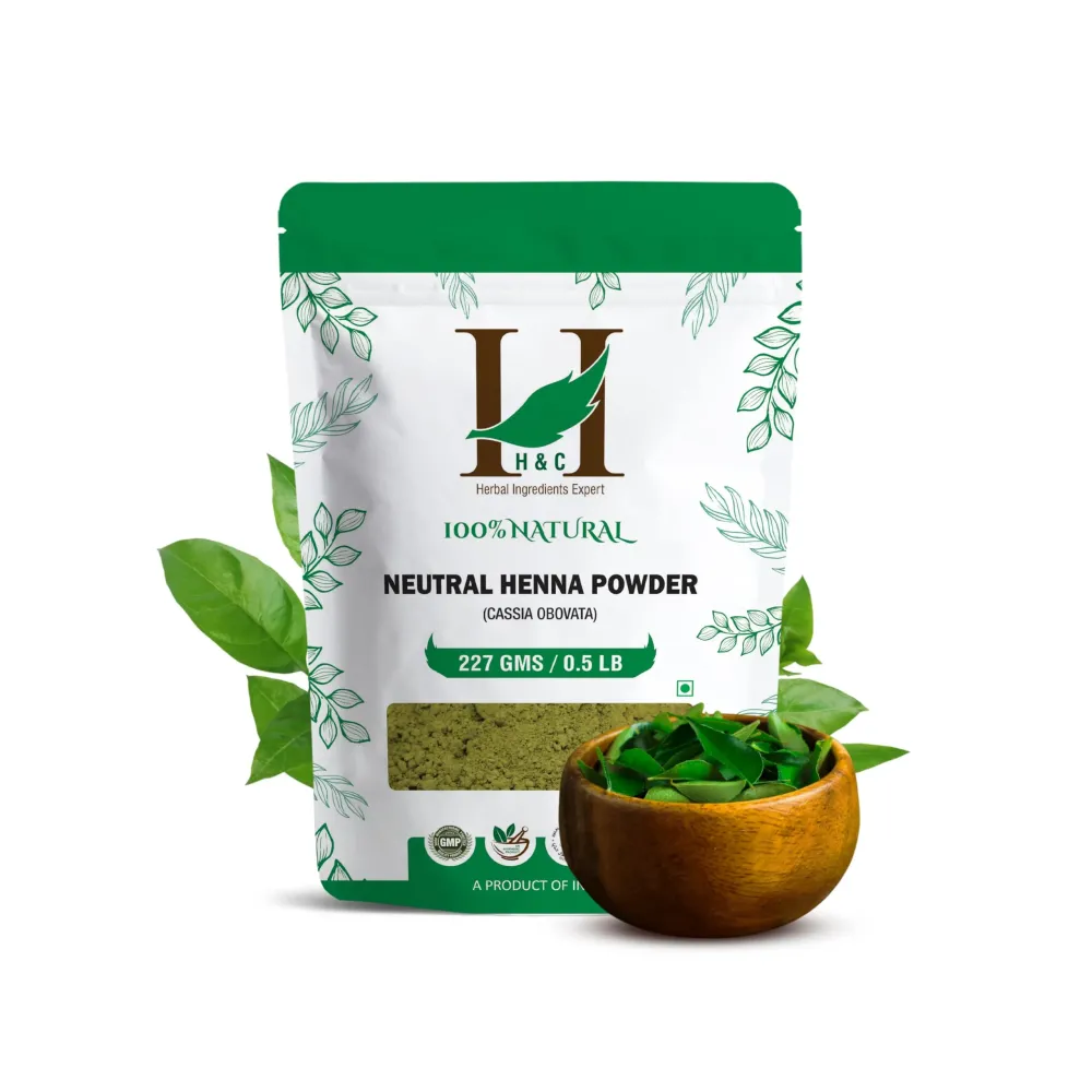 H&C 100% Pure Neutral Henna Powder/Colorless Henna/Senna Powder/Cassia Obovata (227g / (1/2 lb) / 8 ounces) For conditioning your hair without coloring.