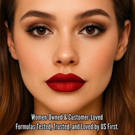 Mynena Red Long Lasting Lipstick for Women Waterproof & Transfer-Proof | Hydrating with Shea Butter | Bold Pigment Intense Matte Color Lip Stain | Talc-Free & Vegan Product that Performs | Elle