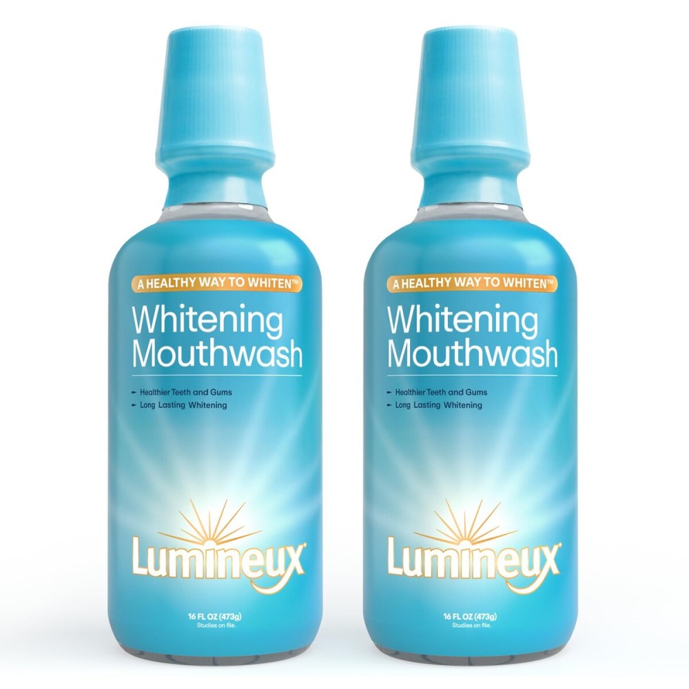 Lumineux Teeth Whitening Mouthwash, 16 Oz. 2 Pack - Peroxide Free - Whitening Without The Sensitivity - NO Alcohol, Fluoride & SLS Free Lumineux Teeth Whitening Mouthwash, 16 Oz. 2 Pack - Peroxide Free - Whitening Without The Sensitivity - NO Alcohol, Fluoride & SLS Free