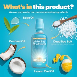 Lumineux Teeth Whitening Mouthwash, 16 Oz. 2 Pack - Peroxide Free - Whitening Without The Sensitivity - NO Alcohol, Fluoride & SLS Free Lumineux Teeth Whitening Mouthwash, 16 Oz. 2 Pack - Peroxide Free - Whitening Without The Sensitivity - NO Alcohol, Fluoride & SLS Free