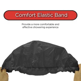 Donna Super Jumbo Shower Cap Waterproof Material 1pc for Women or Men Shower Cap for Roller Sets, Afros, Twist, Silk Wraps and More Reusable, 1PC BLACK COLOR Donna Super Jumbo Shower Cap Waterproof Material 1pc for Women or Men Shower Cap for Roller Sets, Afros, Twist, Silk Wraps and More Reusable, 1PC BLACK COLOR