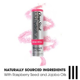 ChapStick Total Hydration Moisture + Tint Rose Petal Tinted Lip Balm Tube, Tinted Moisturizer - 0.12 Oz ChapStick Total Hydration Moisture + Tint Rose Petal Tinted Lip Balm Tube, Tinted Moisturizer - 0.12 Oz
