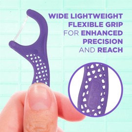 GUM Comfort Slide Floss Picks - Perfect for Tight Teeth - Extra Strong Shred-Resistant Dental Floss, Easy Grip Handle - Dental Flossers for Adults - Fresh Mint Flavor, 120 Count