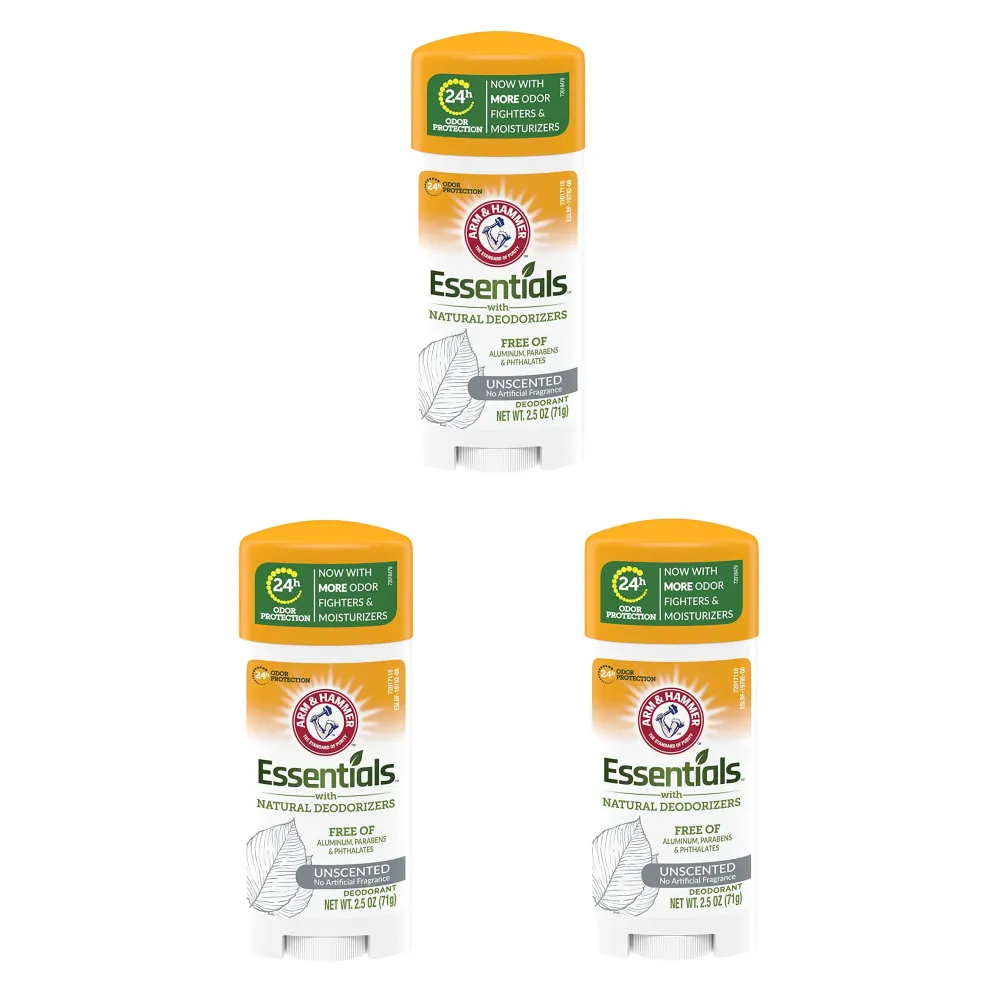 Arm & Hammer Deodorant 2.5 Ounce Essentials Unscented (73ml) (3 Pack) Arm & Hammer Deodorant 2.5 Ounce Essentials Unscented (73ml) (3 Pack)