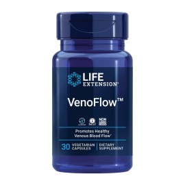 Life Extension VenoFlow, nattokinase Enzyme, French Maritime Pine bark Extract, Supports Healthy Vascular Function, arm and Leg Circulation, Gluten Free, Non-GMO, Vegetarian, 1-Daily, 30 Capsules