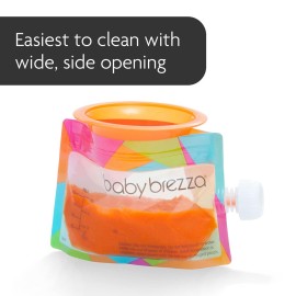 Baby Brezza Reusable Baby Food Storage Pouches, 10 Pack 7oz - Make Organic Food Puree for Kids or Toddlers and Store in Refillable Squeeze Pouches, Bulk Set is Freezer Safe & Washable Baby Brezza Reusable Baby Food Storage Pouches, 10 Pack 7oz - Make Organic Food Puree for Kids or Toddlers and Store in Refillable Squeeze Pouches, Bulk Set is Freezer Safe & Washable