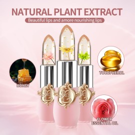 6 Pcs/Set Flower Jelly Lipstick Set Temperature Change Moisturizer Long Lasting Nutritious Balm Magic Color Change Lip Gloss 6 Pcs/Set Flower Jelly Lipstick Set Temperature Change Moisturizer Long Lasting Nutritious Balm Magic Color Change Lip Gloss