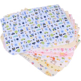 Monvecle 4pcs Pack Baby Infant Waterproof Cotton Changing Pads Washable Resuable Diapers Liners Mats (4pcs Pack-18x12)