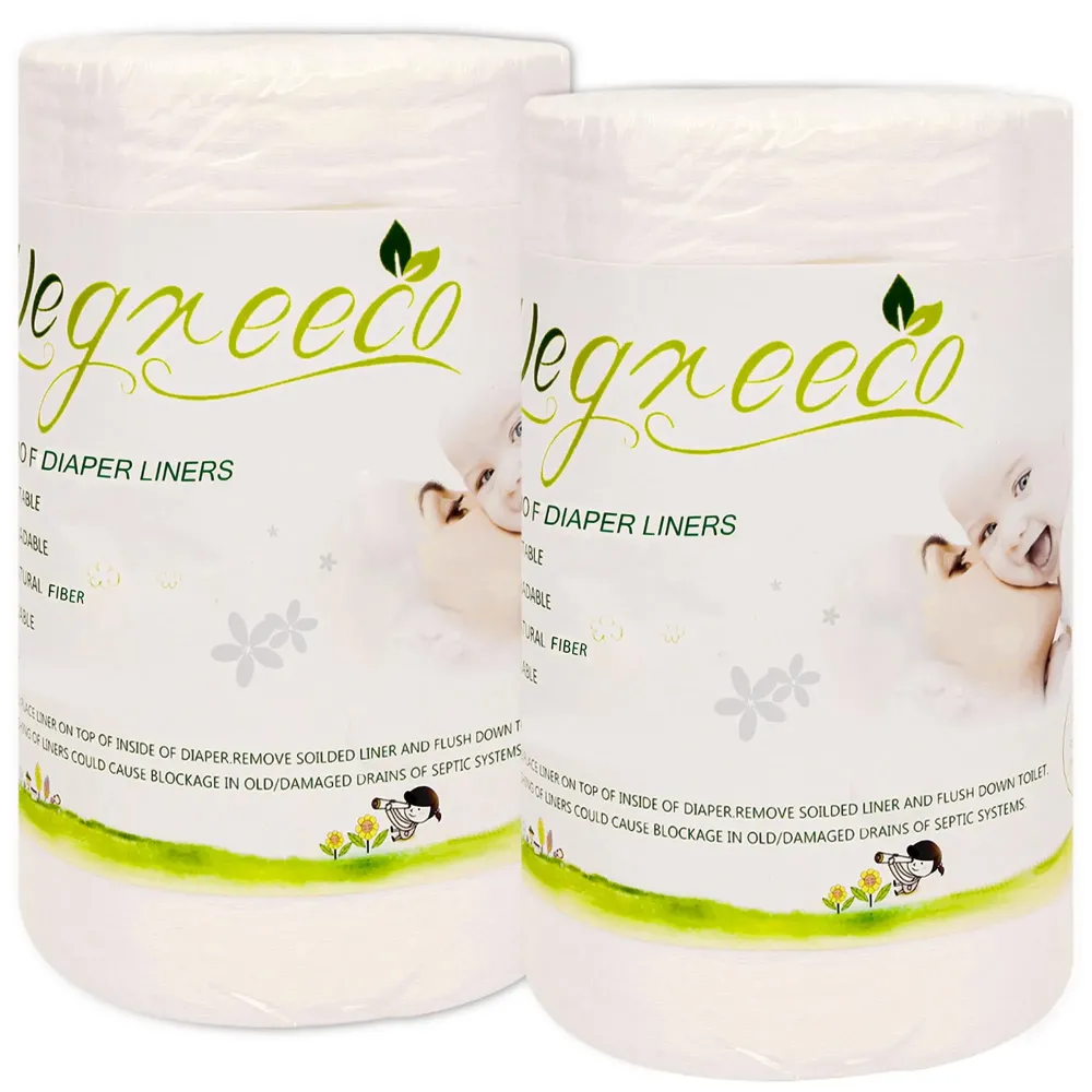 wegreeco Unscented Diaper Liners - Fragance Free and Chlorine Free Cloth Diaper Liners - 100 Sheets Per Roll (2 Roll) wegreeco Unscented Diaper Liners - Fragance Free and Chlorine Free Cloth Diaper Liners - 100 Sheets Per Roll (2 Roll)