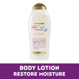 OGX Extra Creamy + Coconut Miracle Oil Ultra Moisture Body Lotion with Vanilla Bean, Fast-Absorbing Body Lotion for All Skin Types, Paraben-Free and Sulfated-Surfactants Free, 19.5 Ounce OGX Extra Creamy + Coconut Miracle Oil Ultra Moisture Body Lotion with Vanilla Bean, Fast-Absorbing Body Lotion for All Skin Types, Paraben-Free and Sulfated-Surfactants Free, 19.5 Ounce